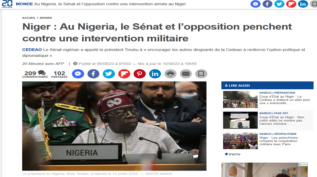 DE LA GUERRE NEOCOLONIALISTE ENVISAGEE PAR LA CEDEAO CONTRE LE NIGER